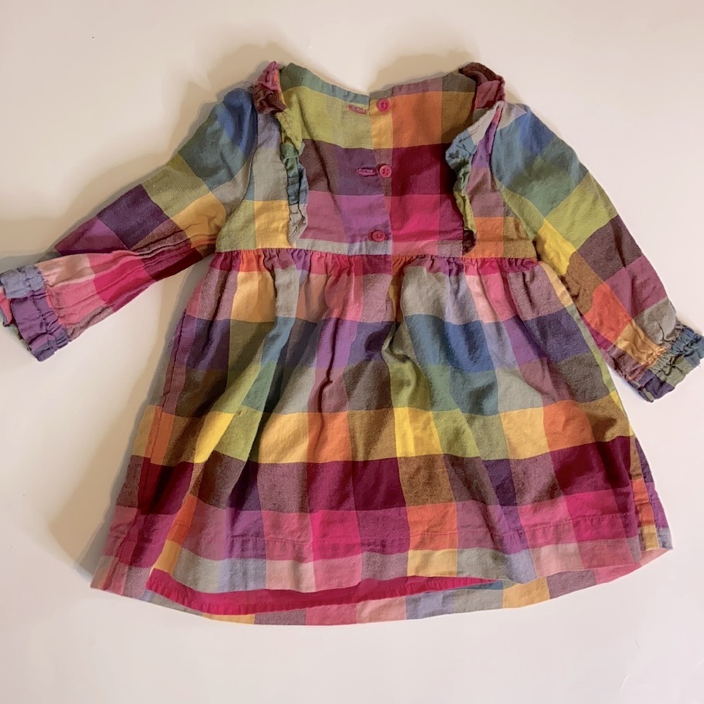 Baby Gap Long Sleeve Multi Color Plaid Dress - Picture 7 of 10